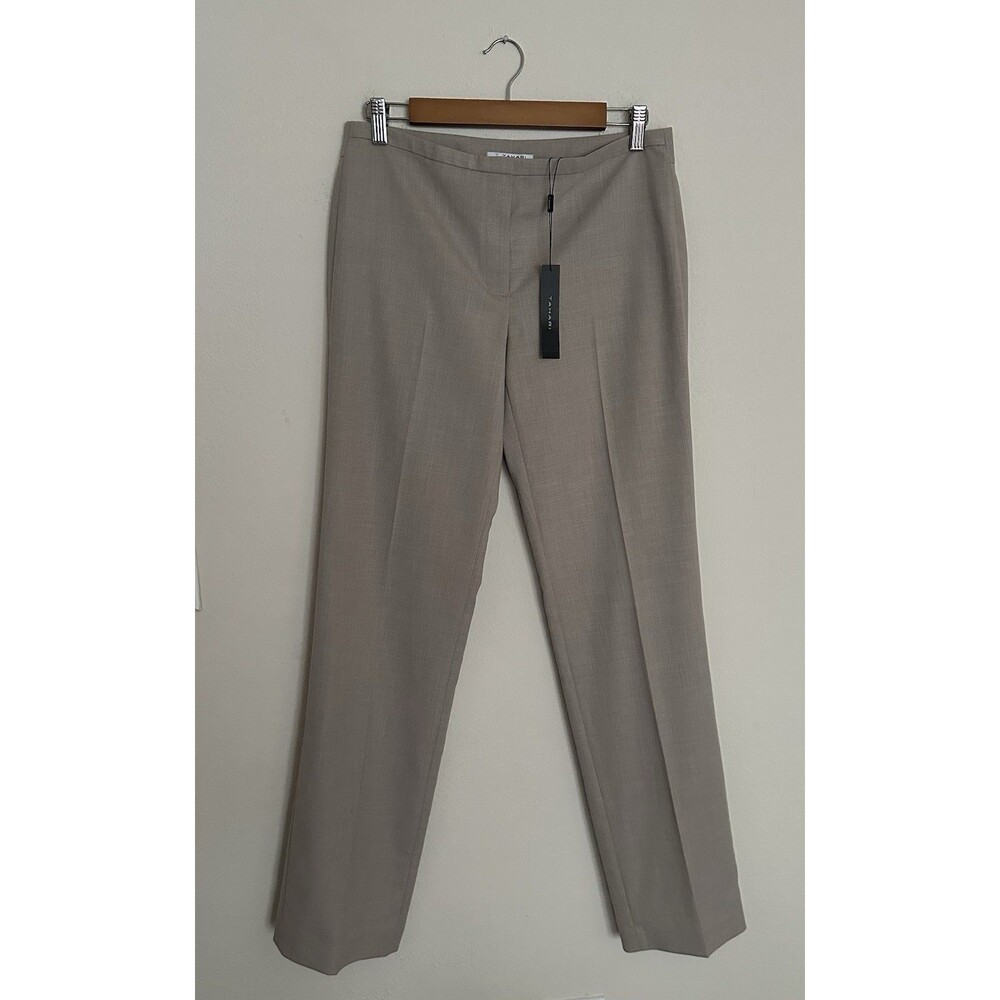 T Tahari Hazel Straight Tailored Trousers Size 6 Beige Sand Women’s NWT